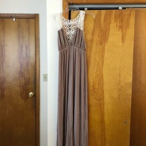 Tan lace dress for summer